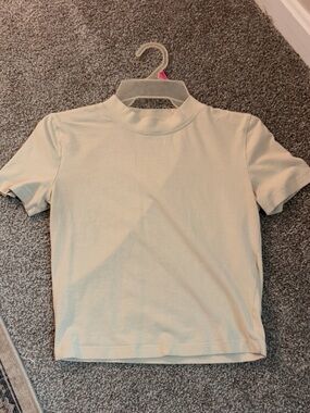 Zara Cream Short Sleeve Mock Neck Top - Women’s